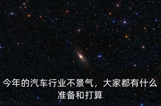 今年的汽車行業(yè)不景氣，大家都有什么準(zhǔn)備和打算