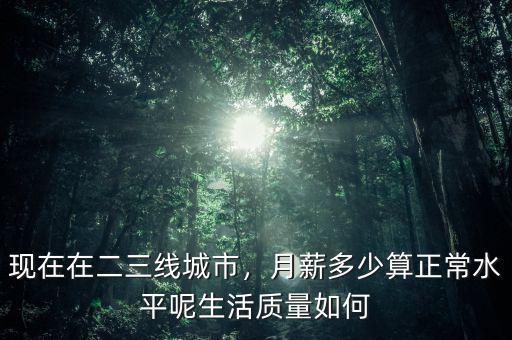 現(xiàn)在在二三線城市，月薪多少算正常水平呢生活質(zhì)量如何