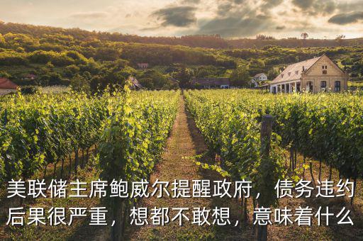 美聯(lián)儲主席鮑威爾提醒政府，債務(wù)違約后果很嚴重，想都不敢想，意味著什么