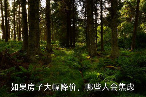 如果房子大幅降價，哪些人會焦慮