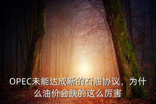 OPEC未能達(dá)成新的石油協(xié)議，為什么油價會跌的這么厲害