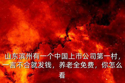 山東濱州有一個中國上市公司第一村，一言不合就發(fā)錢，養(yǎng)老全免費，你怎么看