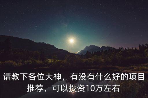 請教下各位大神，有沒有什么好的項(xiàng)目推薦，可以投資10萬左右