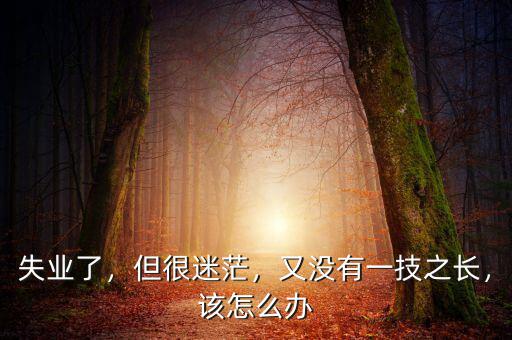 失業(yè)了，但很迷茫，又沒有一技之長，該怎么辦