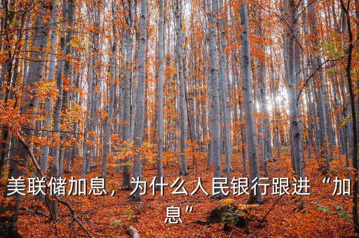 人民幣為什么要加息,為什么人民銀行跟進加息