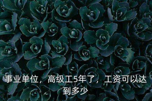 事業(yè)單位，高級(jí)工5年了，工資可以達(dá)到多少