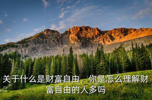 關(guān)于什么是財(cái)富自由，你是怎么理解財(cái)富自由的人多嗎