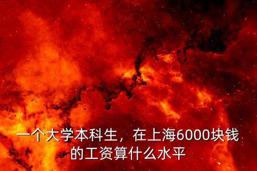 一個(gè)大學(xué)本科生，在上海6000塊錢的工資算什么水平