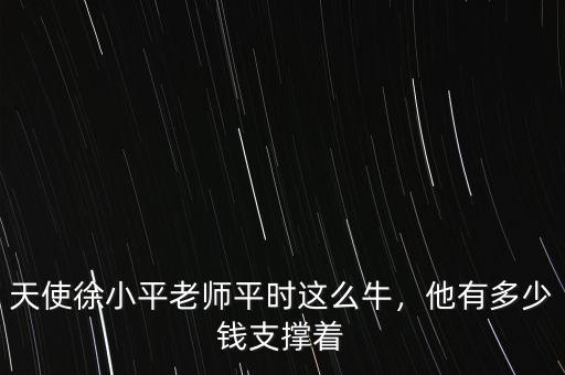 天使徐小平老師平時這么牛，他有多少錢支撐著