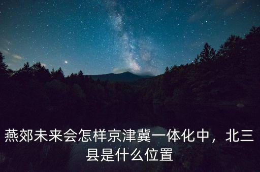 未來(lái)京津冀有什么規(guī)劃,你有什么建議