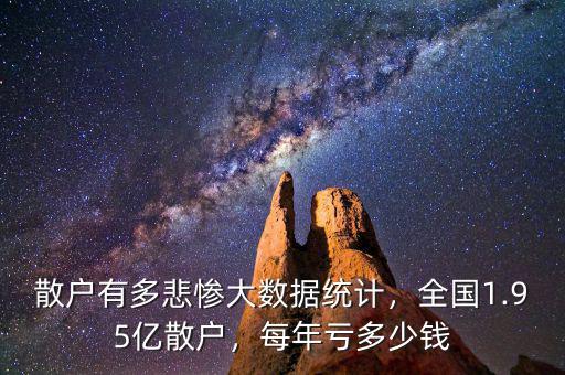 散戶有多悲慘大數(shù)據(jù)統(tǒng)計(jì)，全國(guó)1.95億散戶，每年虧多少錢(qián)