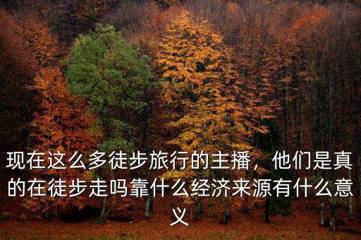 現(xiàn)在這么多徒步旅行的主播，他們是真的在徒步走嗎靠什么經(jīng)濟來源有什么意義