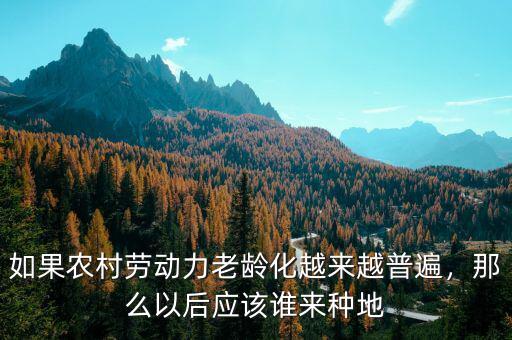 如果農(nóng)村勞動力老齡化越來越普遍，那么以后應(yīng)該誰來種地
