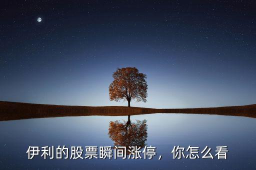 伊利的股票瞬間漲停，你怎么看