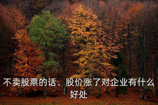 不賣股票的話、股價(jià)漲了對(duì)企業(yè)有什么好處