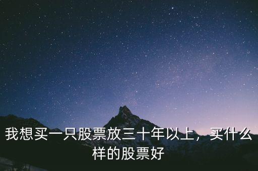 我想買一只股票放三十年以上，買什么樣的股票好