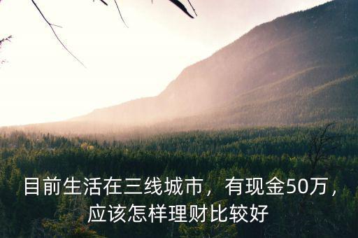 家庭存款50萬怎么理財,有現金50萬