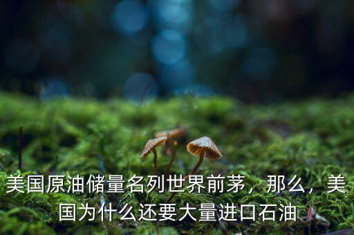 美國原油儲量名列世界前茅，那么，美國為什么還要大量進口石油