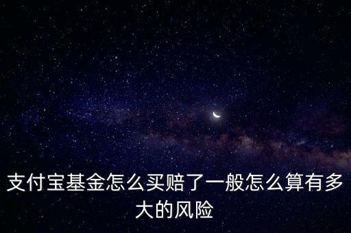 支付寶基金怎么買賠了一般怎么算有多大的風(fēng)險