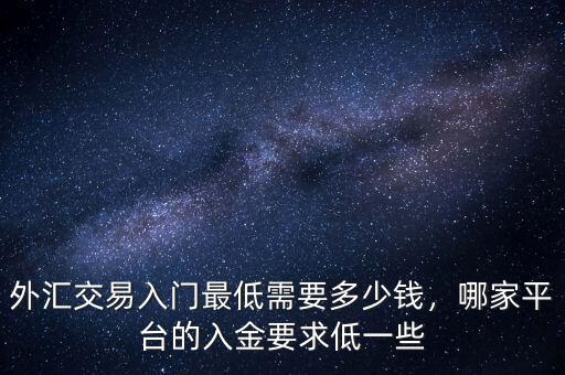 外匯交易入門最低需要多少錢，哪家平臺(tái)的入金要求低一些