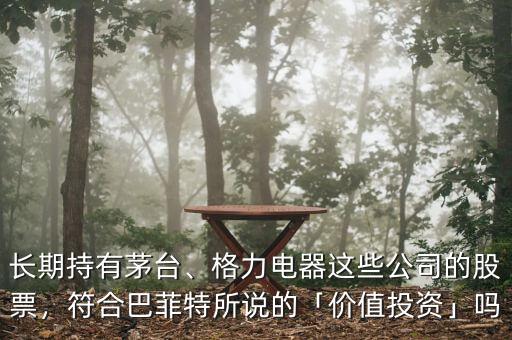 長期持有茅臺、格力電器這些公司的股票，符合巴菲特所說的「價(jià)值投資」嗎