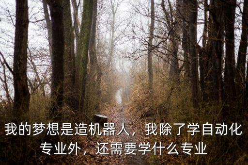 機(jī)器人制造屬于什么專(zhuān)業(yè),我的夢(mèng)想是造機(jī)器人