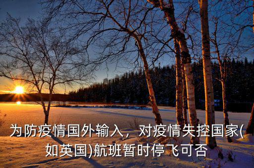 為防疫情國(guó)外輸入，對(duì)疫情失控國(guó)家(如英國(guó))航班暫時(shí)停飛可否