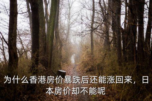 為什么香港房?jī)r(jià)暴跌后還能漲回來(lái)，日本房?jī)r(jià)卻不能呢