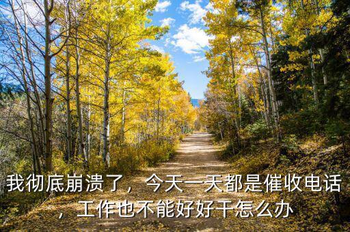 我徹底崩潰了，今天一天都是催收電話，工作也不能好好干怎么辦