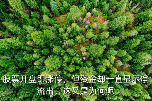 股票開盤即漲停，但資金卻一直顯示凈流出，這又是為何呢