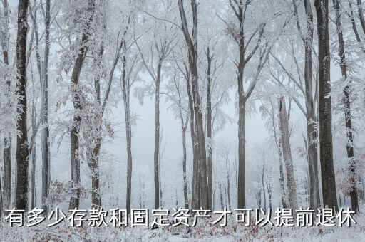 有多少存款和固定資產才可以提前退休