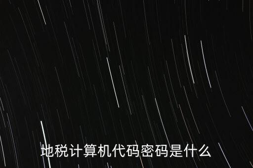 地稅計算機代碼密碼是什么