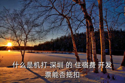 什么是機(jī)打 深圳 的 住宿費 開發(fā)票能否抵扣