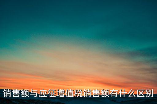 銷售額與應(yīng)征增值稅銷售額有什么區(qū)別