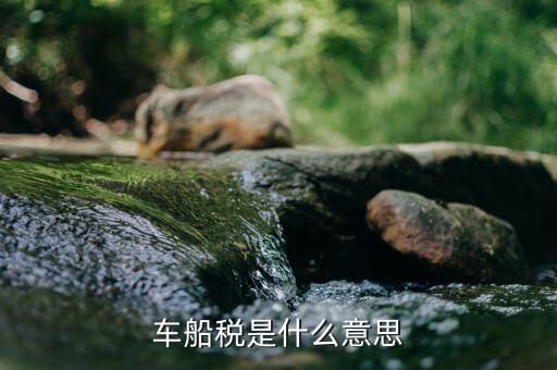 車船稅是什么意思
