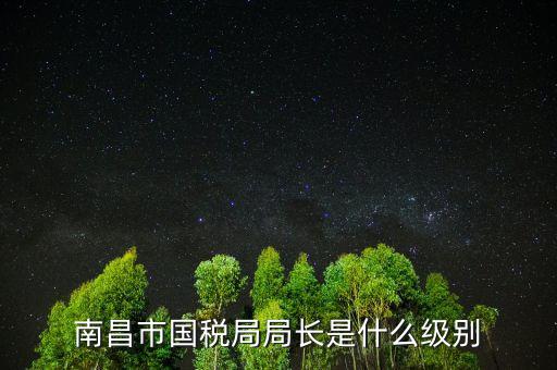 市國稅局長什么級別，地級市的國稅局局長是什么干部