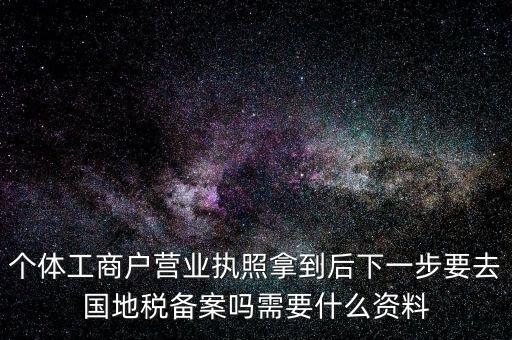 個(gè)體工商戶營業(yè)執(zhí)照拿到后下一步要去國地稅備案嗎需要什么資料