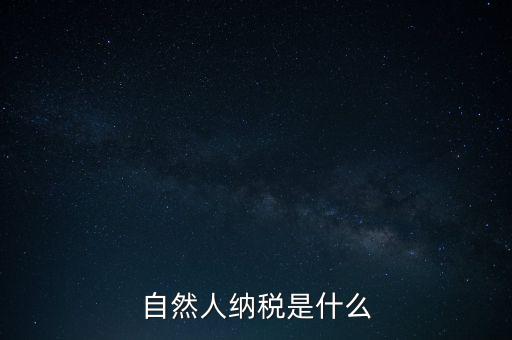 什么是自然人納稅人，納稅人分為三類