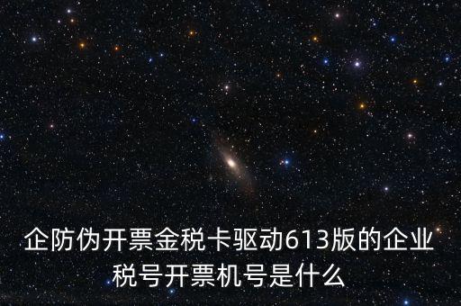 企防偽開票金稅卡驅(qū)動613版的企業(yè)稅號開票機(jī)號是什么