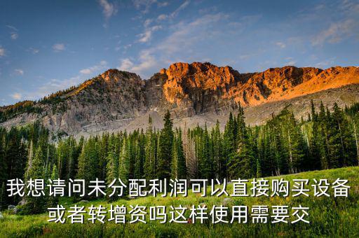 未分配利潤交什么稅，我想請問未分配利潤可以直接購買設(shè)備或者轉(zhuǎn)增資嗎這樣使用需要交