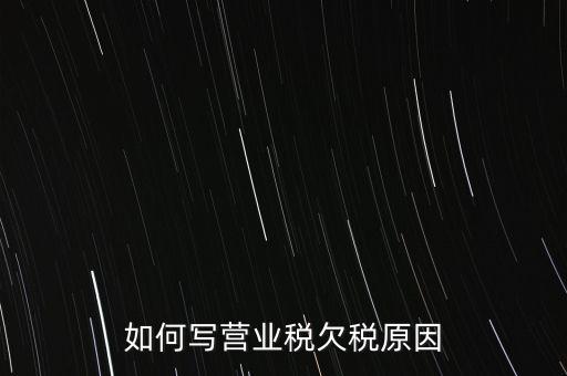 如何寫營(yíng)業(yè)稅欠稅原因
