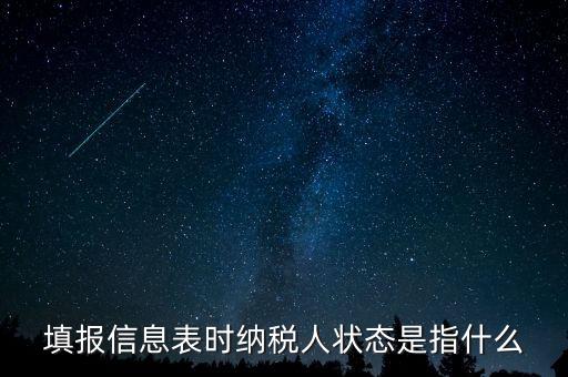 納稅人狀態(tài)03是什么意思，填報信息表時納稅人狀態(tài)是指什么