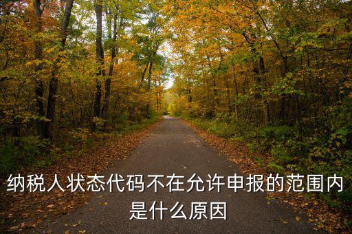 納稅人狀態(tài)代碼不在允許申報的范圍內 是什么原因