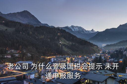 老公司 為什么登錄國稅會提示 未開通申報服務