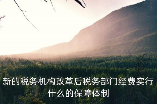 新的稅務機構改革后稅務部門經(jīng)費實行什么的保障體制