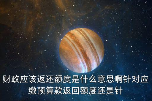 財(cái)政應(yīng)該返還額度是什么意思啊針對應(yīng)繳預(yù)算款返回額度還是針