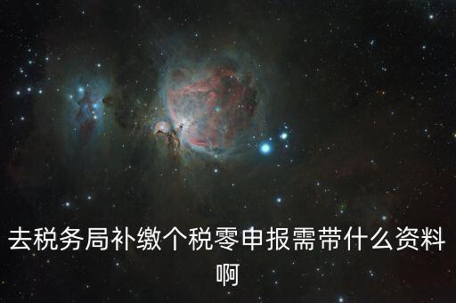 個稅補交帶什么資料，去稅務局補繳個稅零申報需帶什么資料啊