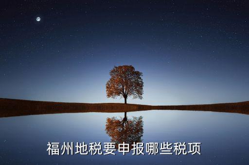 福建省地稅繳納什么稅，福州地稅要申報哪些稅項