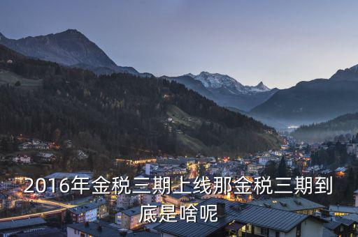 金稅三期客戶(hù)端 是什么，金稅三期是什么意思