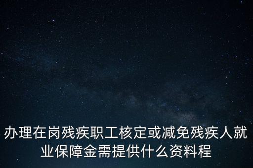 核定殘保金需要什么，辦理在崗殘疾職工核定或減免殘疾人就業(yè)保障金需提供什么資料程